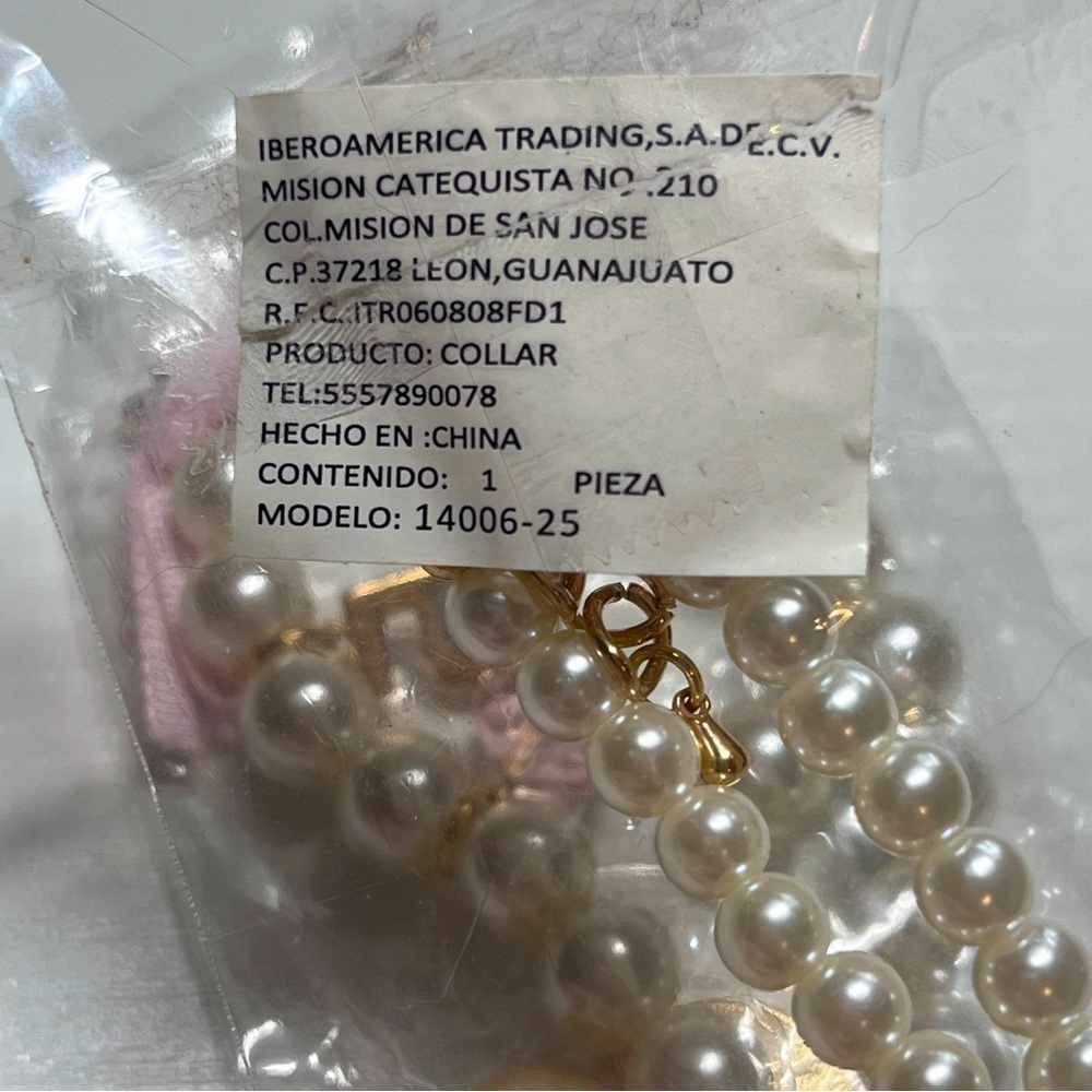 Chunky Long Pearl Beaded Fashion Necklace with Ballerina Pendant & Charms - Picture 15 of 15